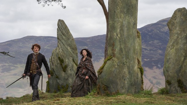 Claire (Caitriona Balfe) og Jamie (Sam Heughan). (Foto: Viaplay, Sony Pictures Television)