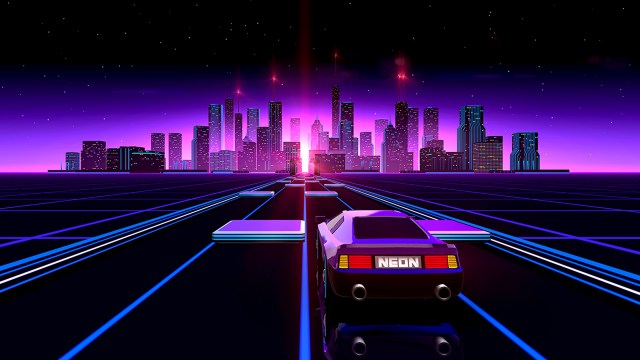 Neon Drive byr på en særdeles behagelig, og tidvis frustrerende biltur i en Tetris-lignende hinderløype. (Foto: Fraoula)