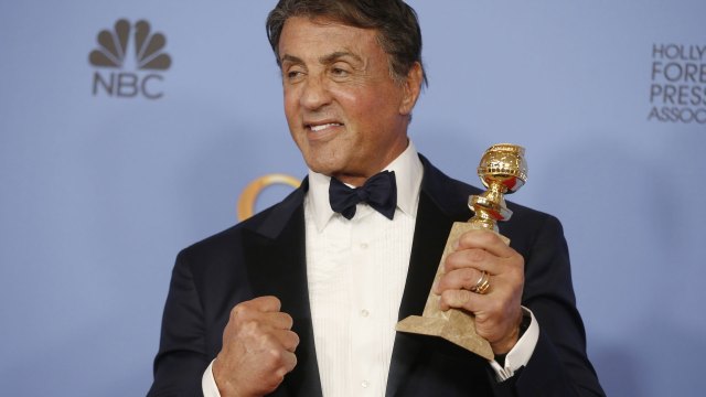 Sylvester Stallone vant prisen for beste mannlige hovedrolle i en spillefilm. (Foto: REUTERS/Lucy Nicholson, NTB Scanpix).