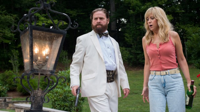 Komikerne Zach Galifianakis og Kristen Wiig spiller hovedrollene i Masterminds. (Foto: Nordisk Film Distribusjon AS)