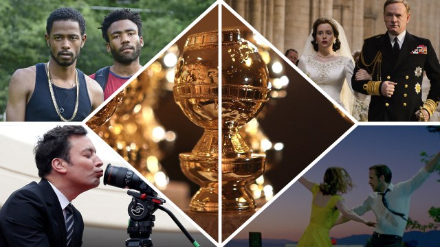 Her er premien, verten og noen av våre favoritter til å vinne nattens Golden Globe priser. (Foto: REUTERS/Mario Anzuoni, NTBScanpix, Golden Globe, Netflix, FX og Nordisk Film Distribusjon AS)