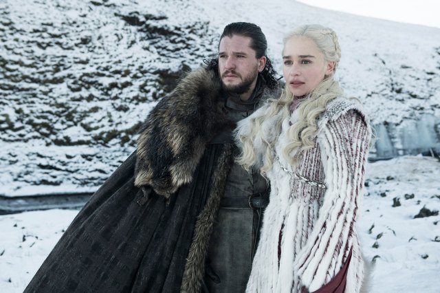 Jon og Daenerys i sesong 8 av Game of Thrones. (Foto: HBO/Helen Sloan).