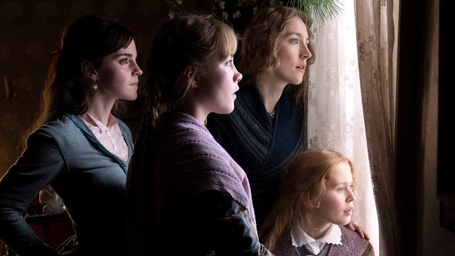 Emma Watson, Saoirse Ronan, Eliza Scanlen og Florence Pugh spiller søstrene March i «Little Women». (Foto: SF Studios)