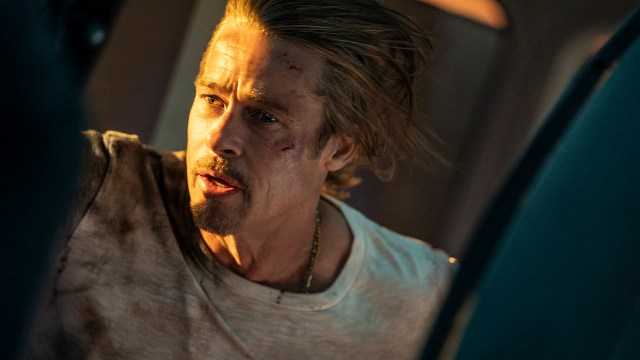 LEIEMORDER: Brad Pitt spiller mannen med kallenavnet Ladybug i «Bullet Train». Foto: Sony / SF Studios