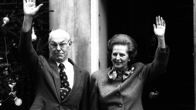 Denis og Margaret Thatcher. (Foto: NTB Scanpix, REUTERS/David Osborn/Files).