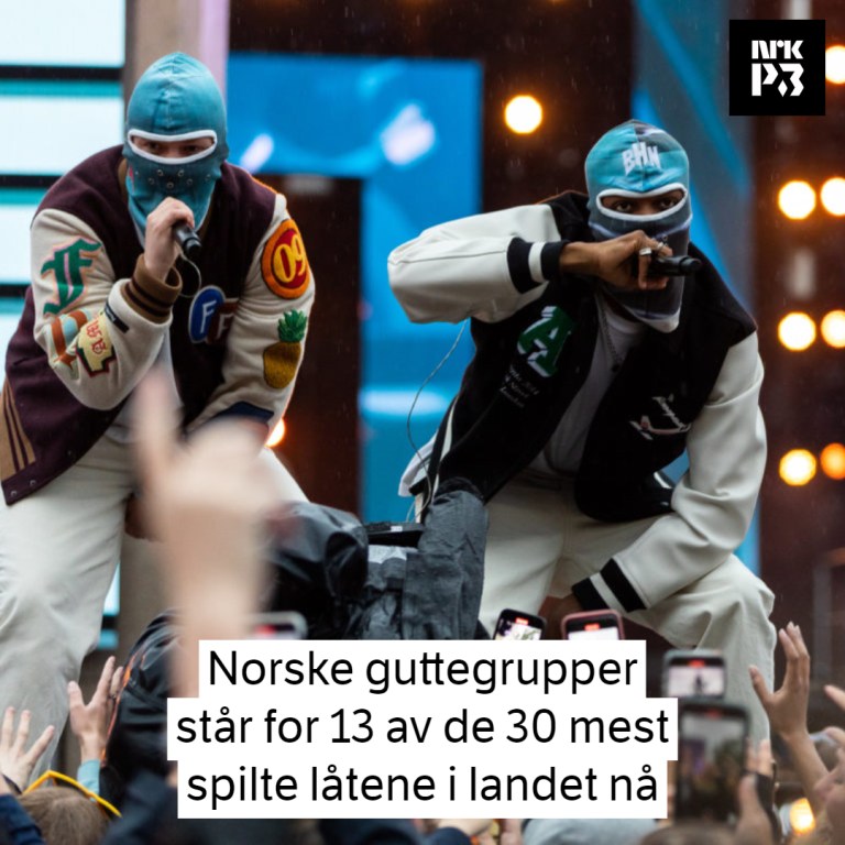 Link i bio:  Guttegruppene står for 13 av de 30 mest spilte låtene akkurat nå