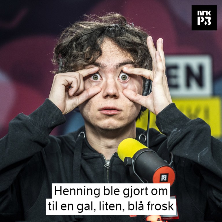 Link i bio: Henning ble gjort om til en gal, liten, blå frosk