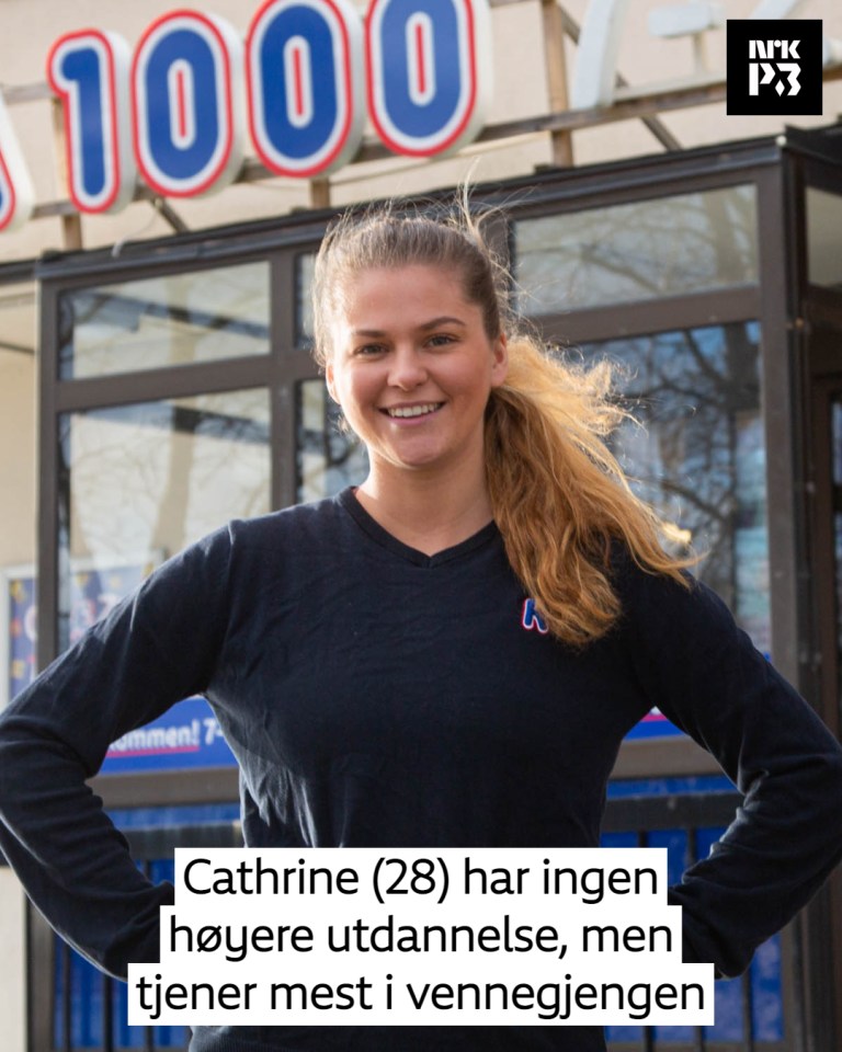 Link i bio: Cathrine (28) tjener mest i vennegjengen – jobber på Rema