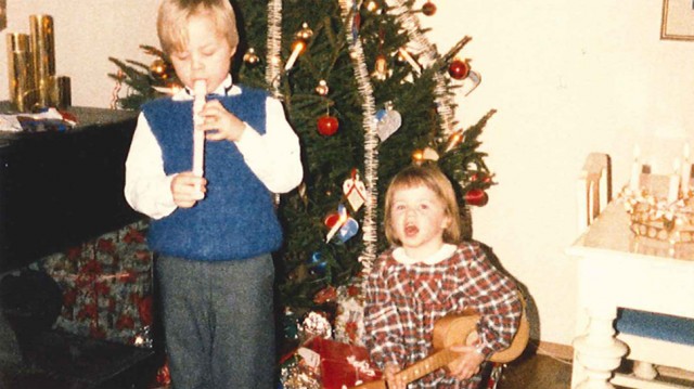 Erlend og Hanna var musikalske, også som barn. (Foto: Privat)