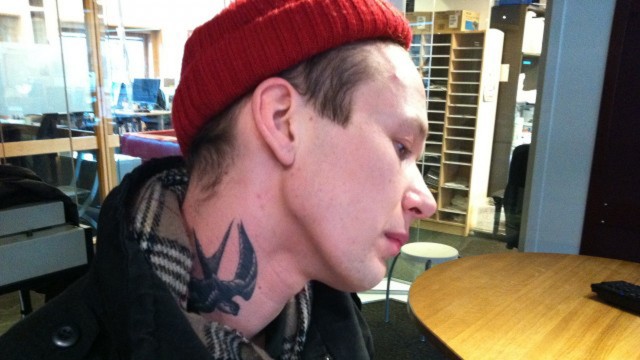 John Olav Nilsen har 32 tatoveringer. (Foto. NRK)
