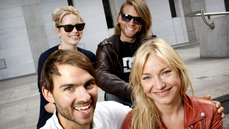 Hjelp, vi er i filmbransjen! Nini Robsahm, Patrik Syversen, Henrik Thodesen og Marte Christiansen. (Foto: Erlend Aas / Scanpix)