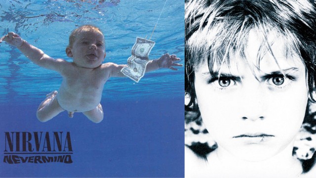 Peter Rowan pryder U2s Boy og War og Spencer Elden er den nakne babyen på Nirvanas Nevermind. (Promofoto: U2 og Nirvana)