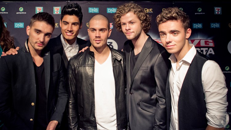 The Wanted på den røde løperen under Topp 20-showet. (Foto: Tom Øverlie, NRKP3)