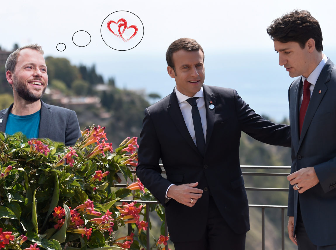 Trudeau+Macron+Lysbakken=?  FOTO: REUTERS/Stephane De Sakutin/Pool