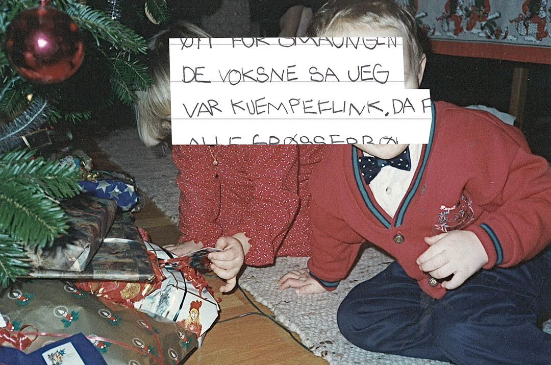 Bilde fra fotoalbum med teksten: De voksne sa jeg var kjempeflink.