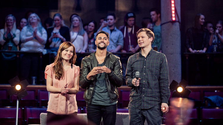 ÅTTE ÅR SENERE: I 2013 utgjorde Chirag Patel, Marit Larsen og Mats Borch Bugge juryen. Foto: Tom Øverlie, NRK P3 